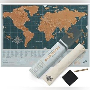 Luckies of London World Scratch Map Backpacker Edition Personalized Travel